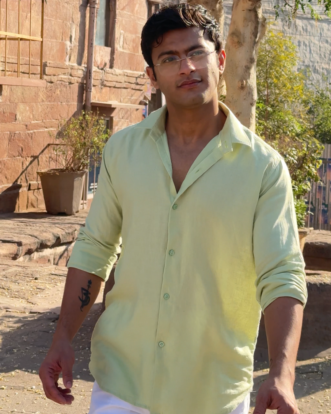 LM pastel olive shirt