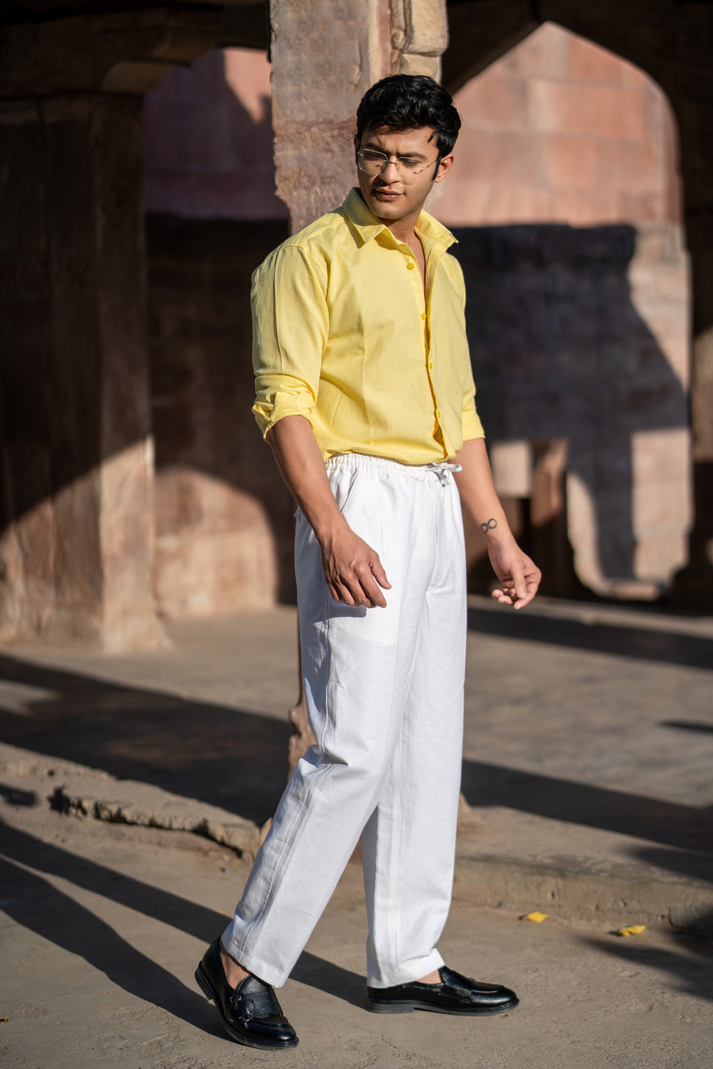 White Linen Waistband Pant