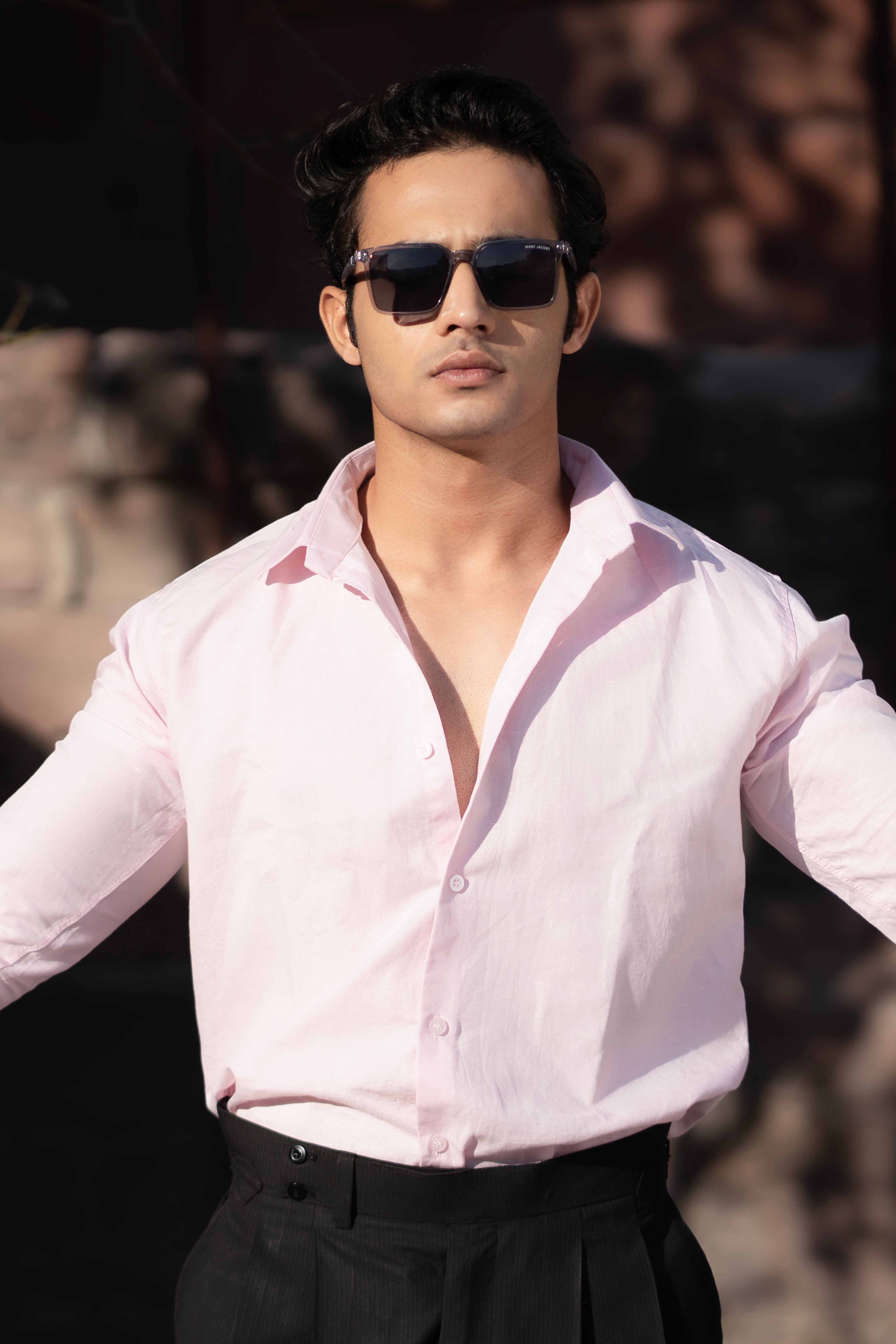 Pale Pink Linen Shirt