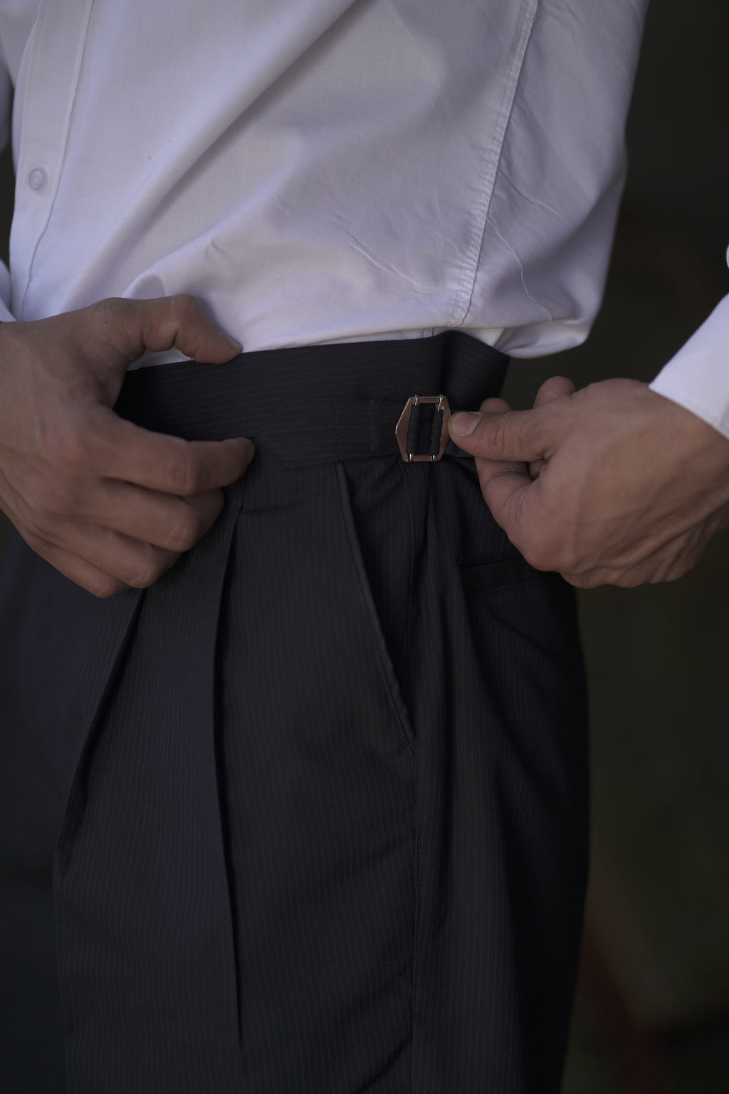 Black striped Gurkha Pant