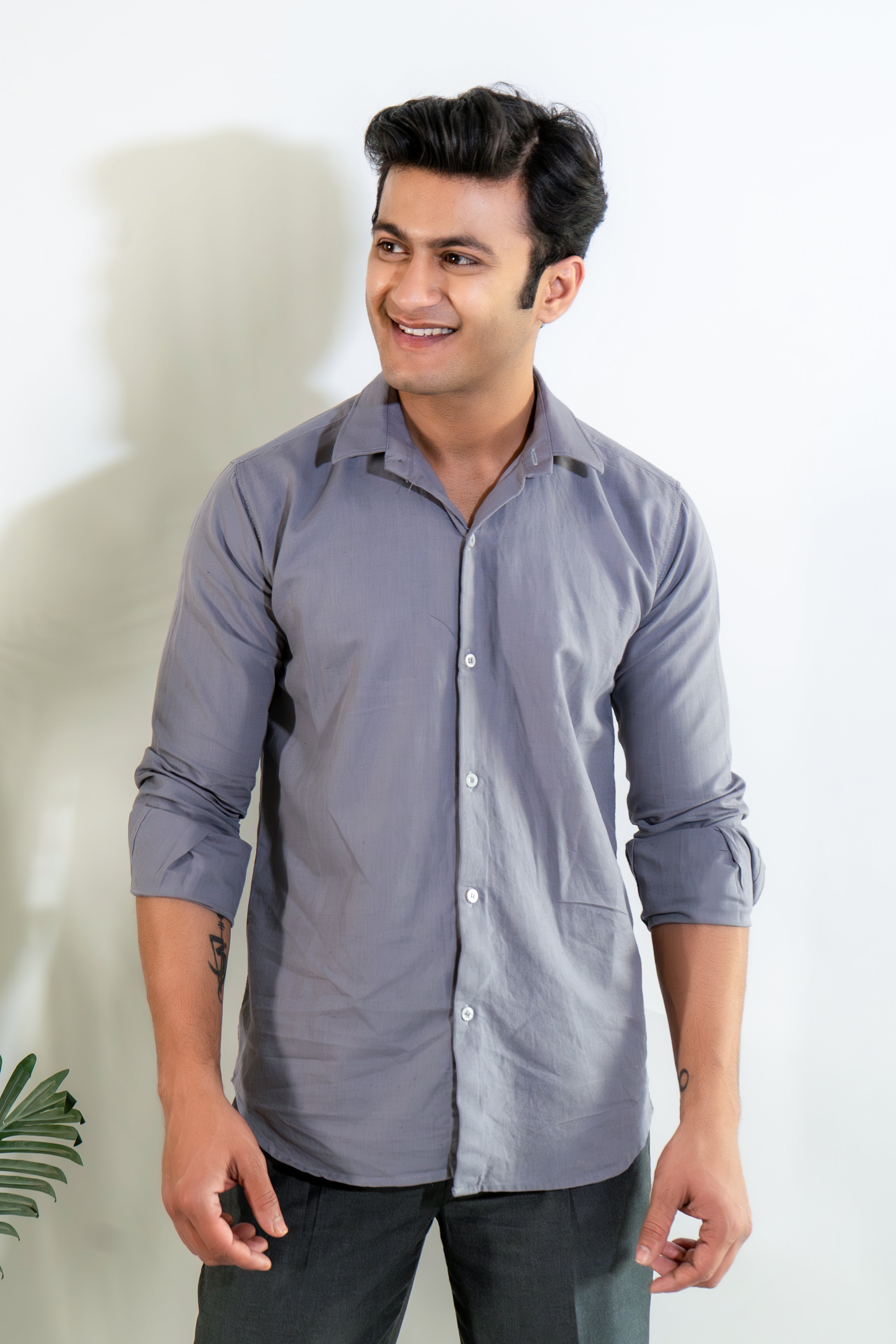 Smoke Gray Linen Shirt