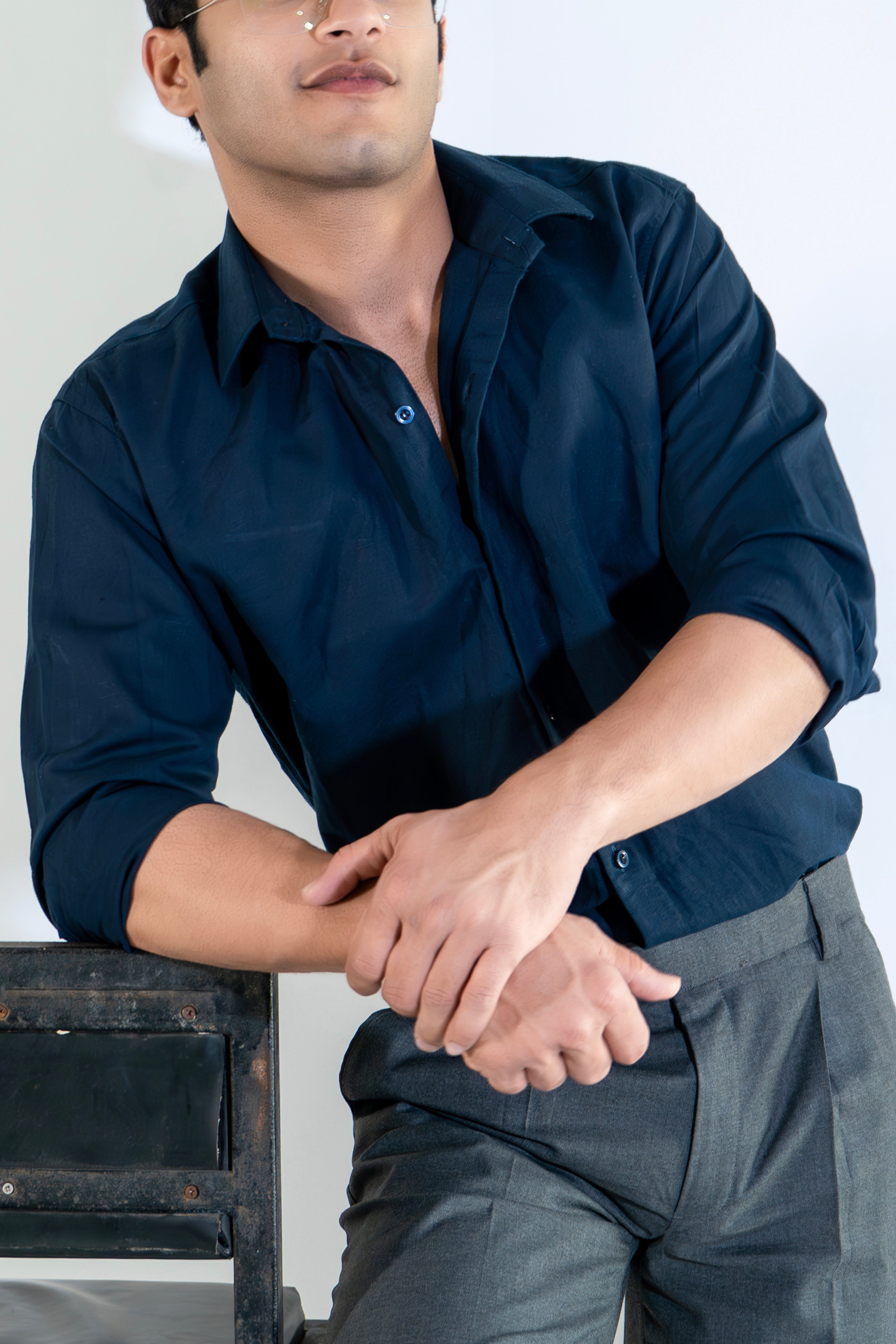 Midnight Blue Linen Shirt