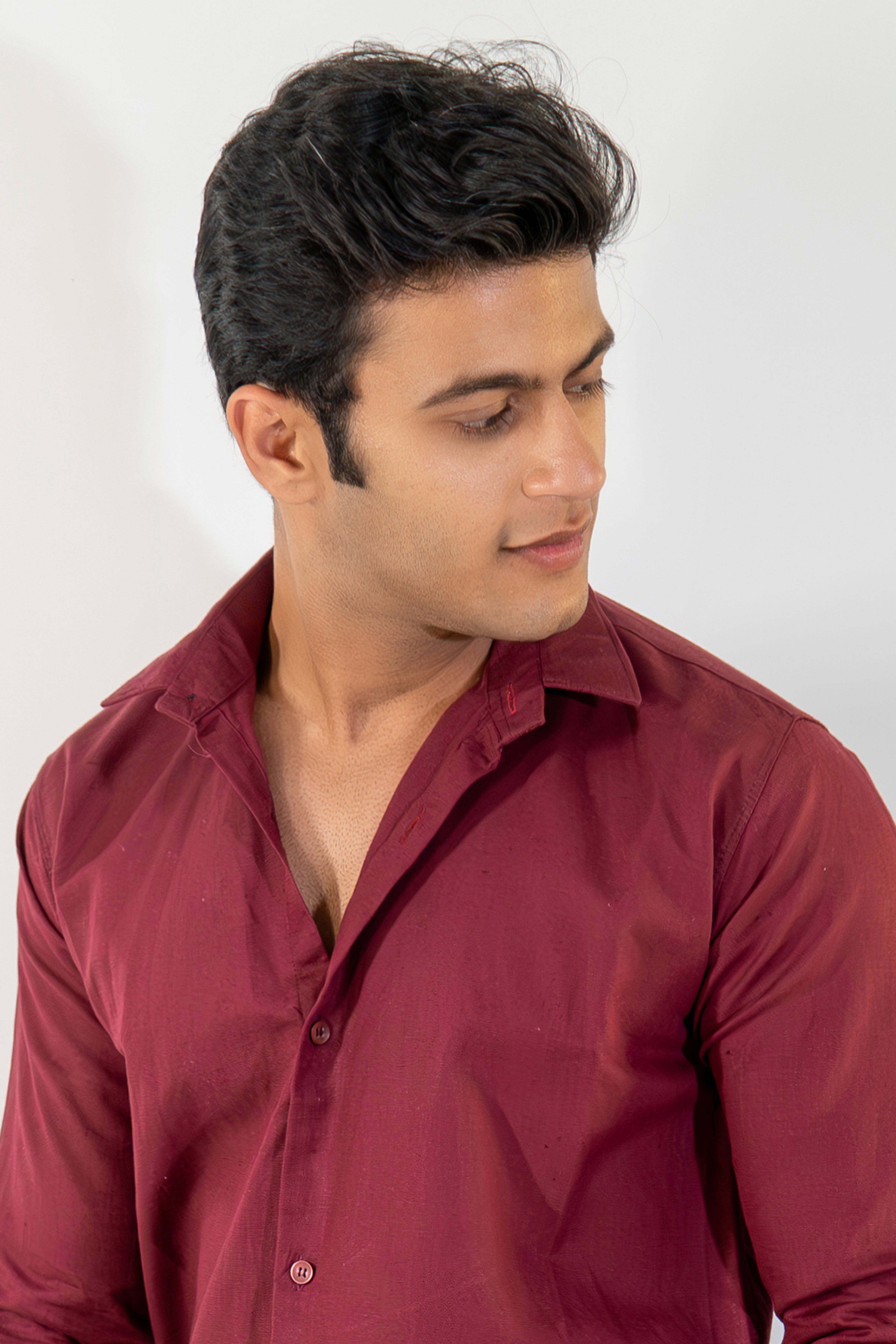 Burgundy Linen Shirt