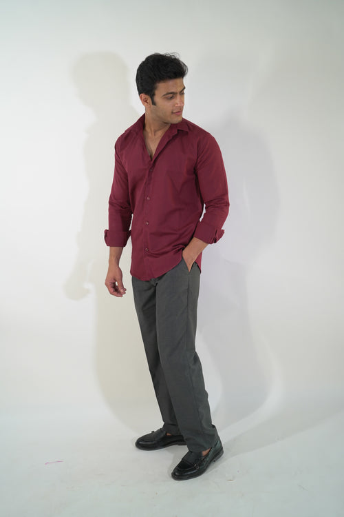 Burgundy Linen shirt