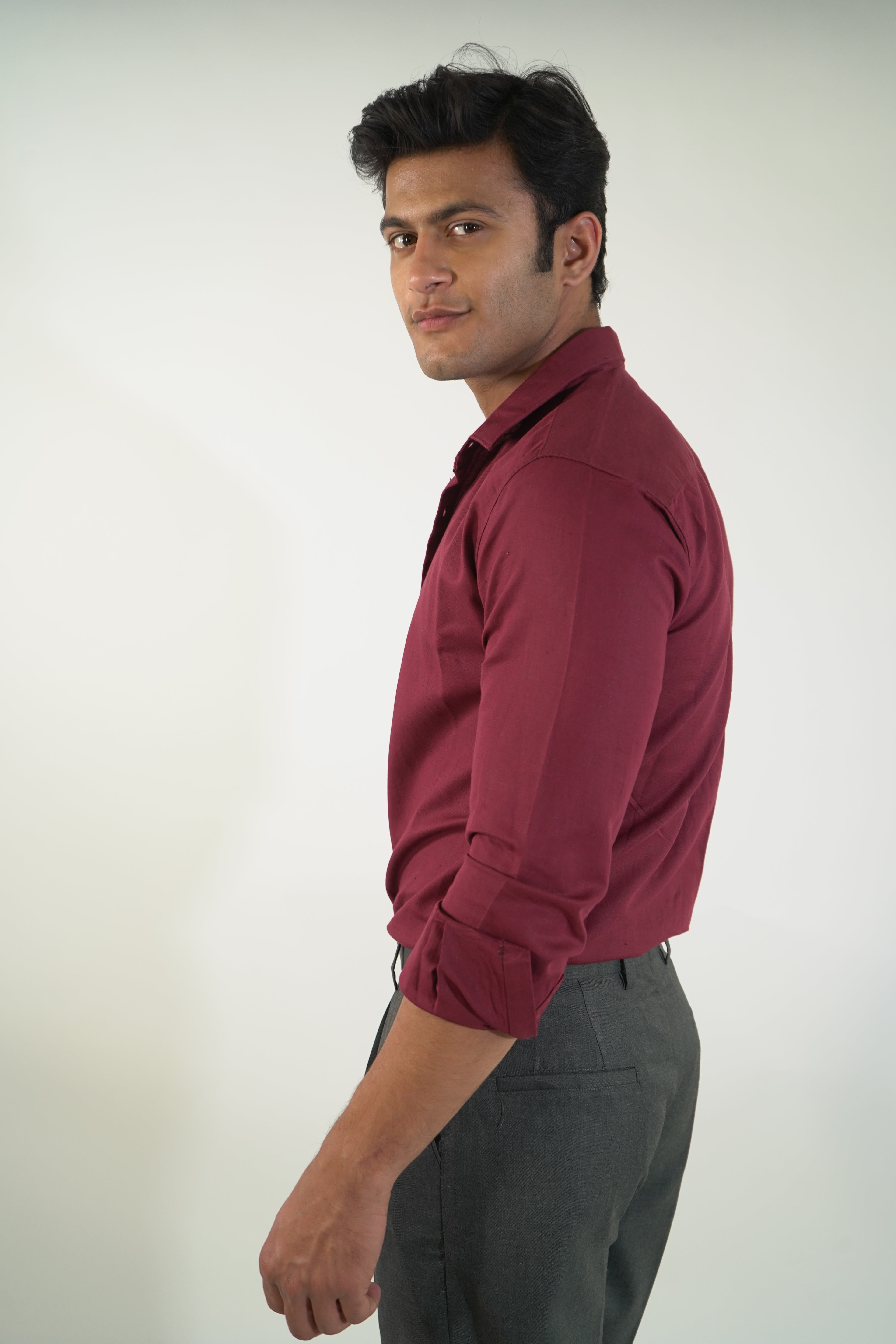 Burgundy Linen shirt