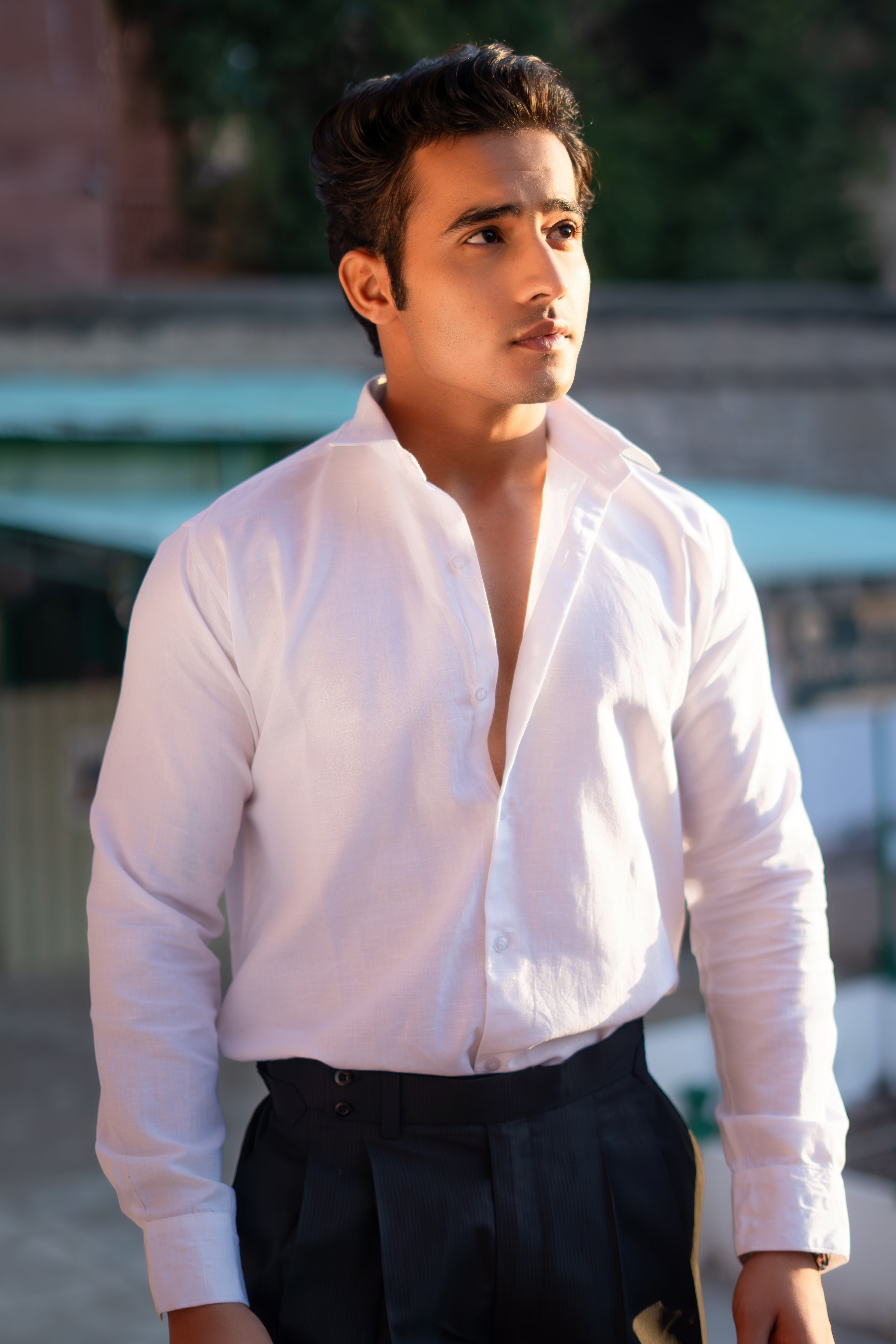 White Pearl Linen Shirt