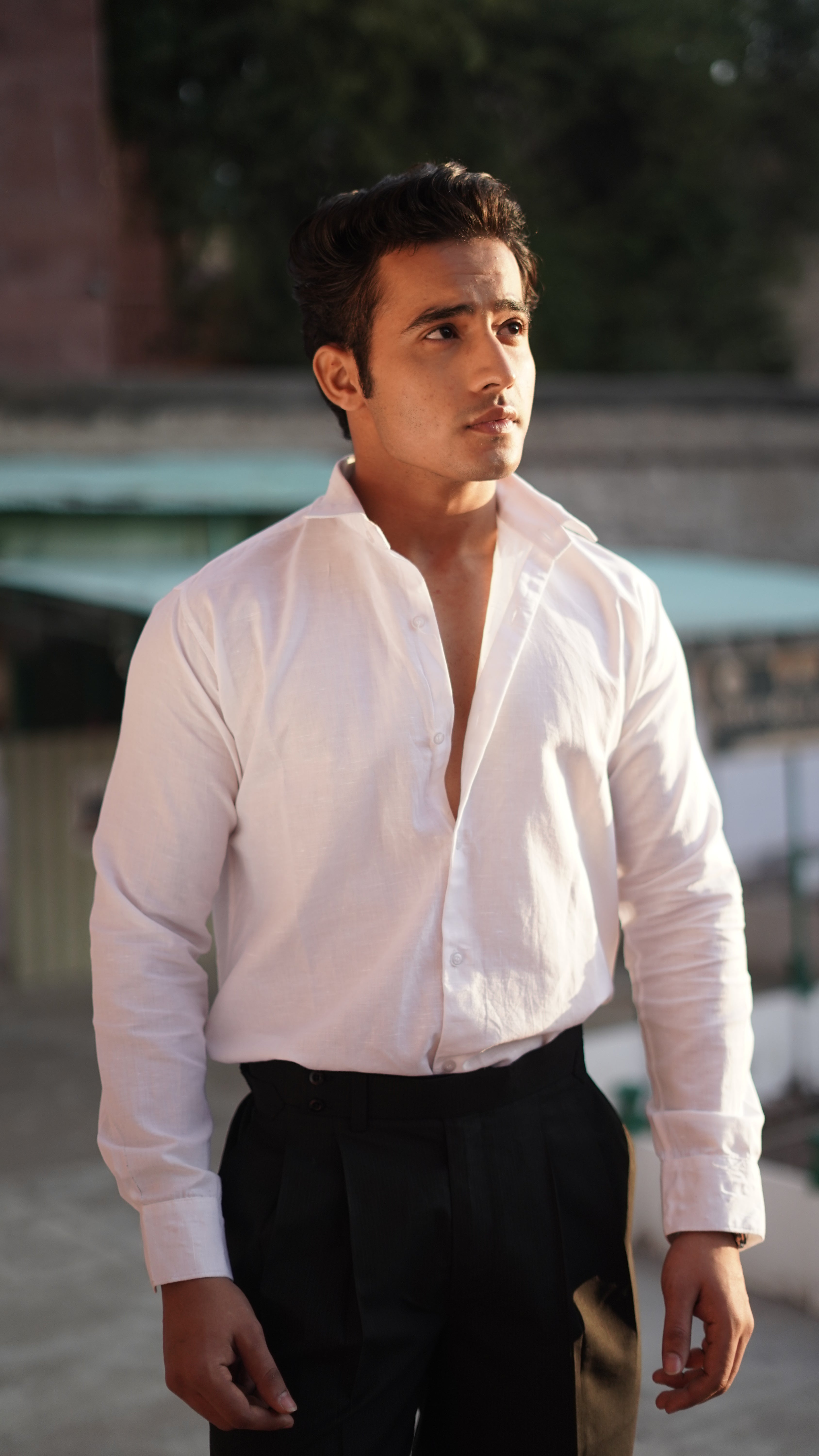White Pearl Linen Shirt