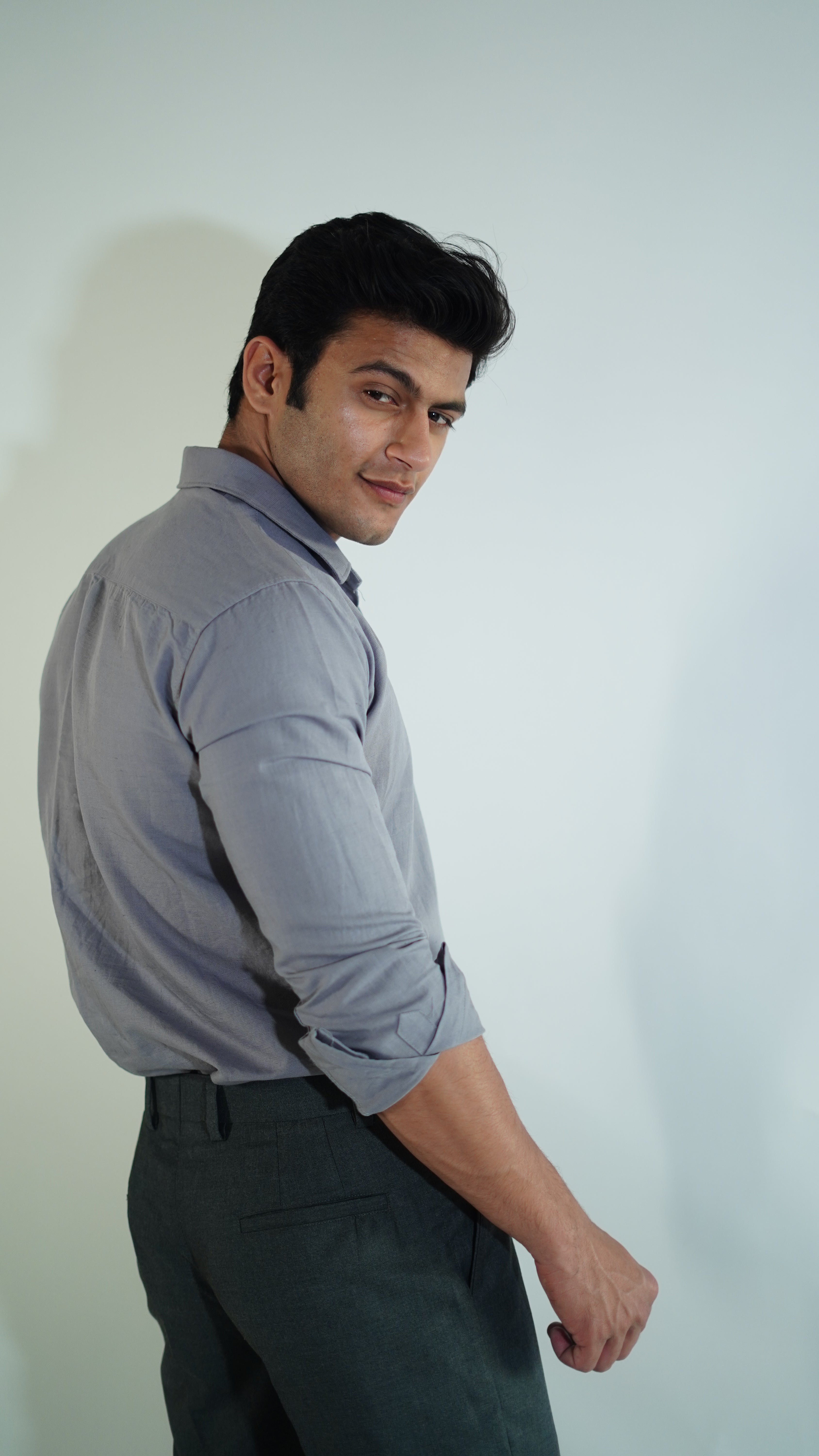 Smoke gray linen shirt
