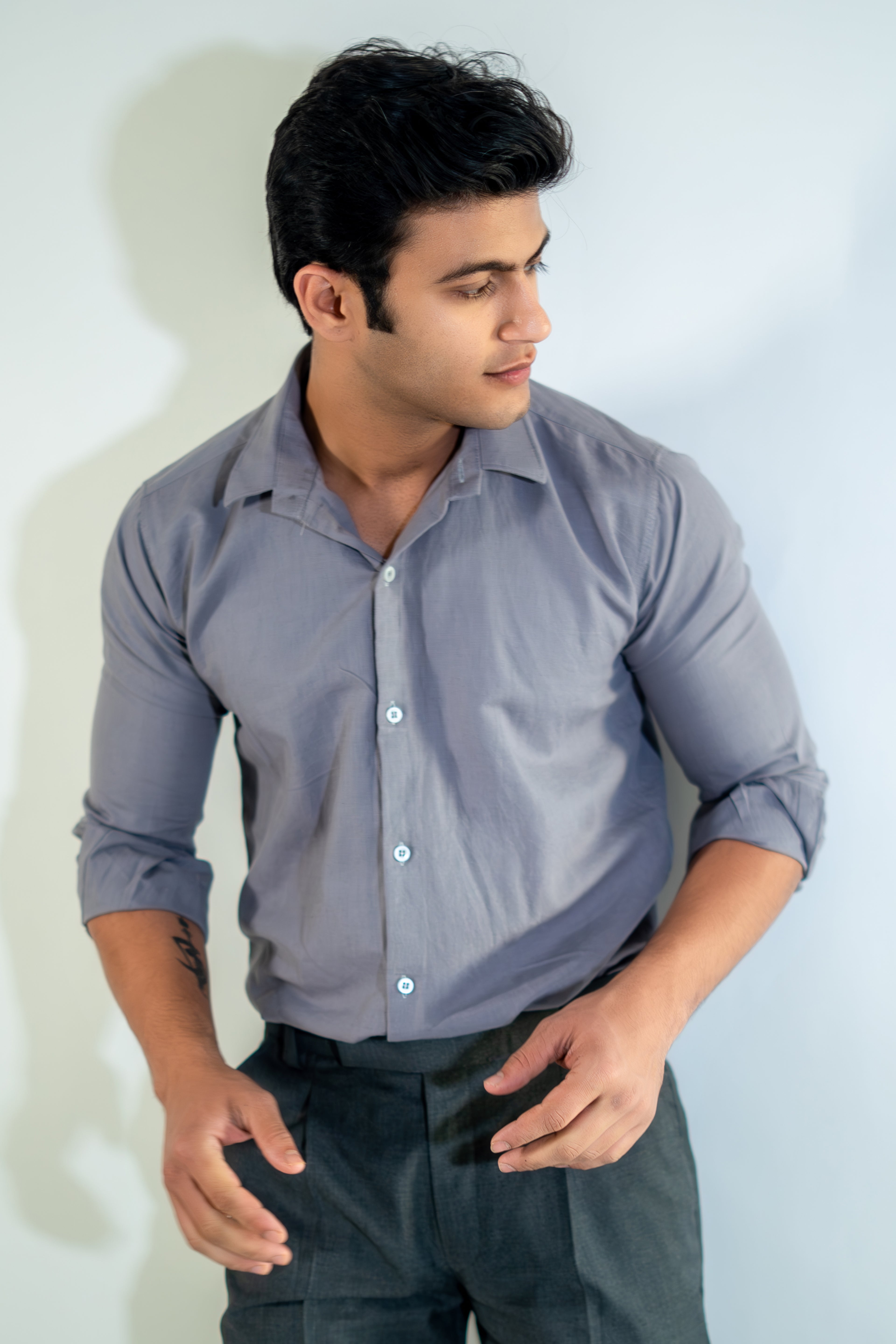 Smoke Gray Linen Shirt
