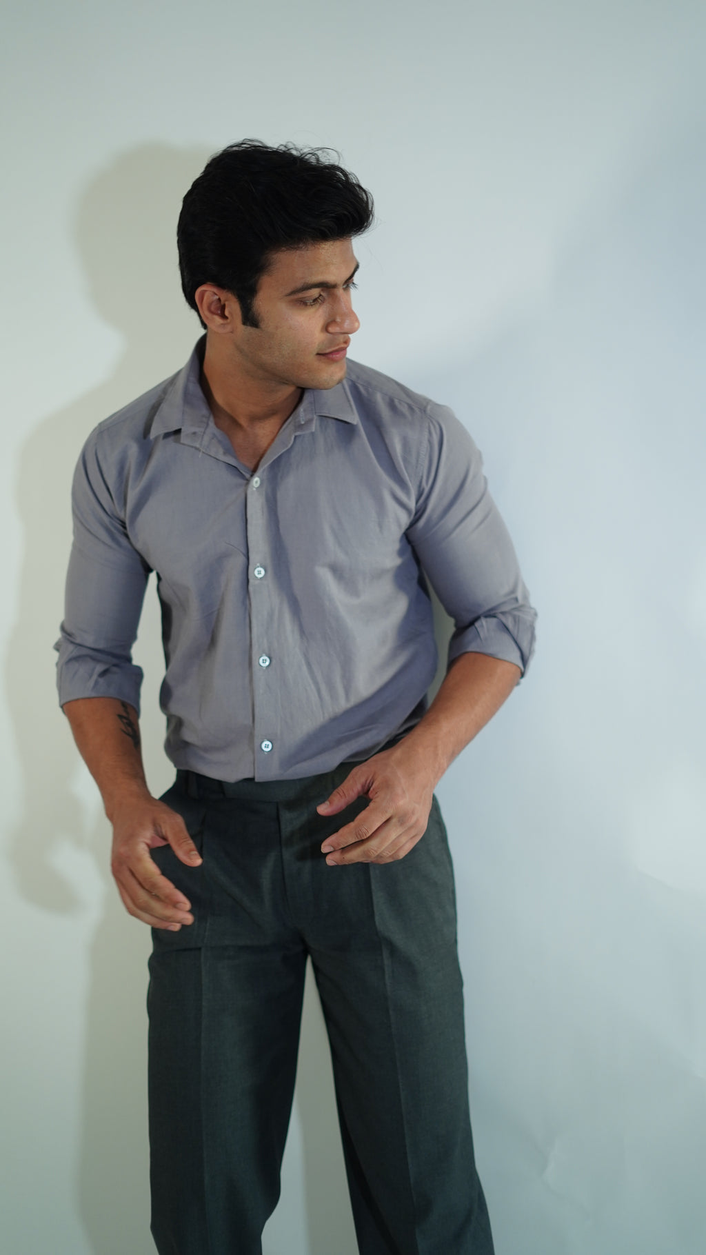 Smoke gray linen shirt