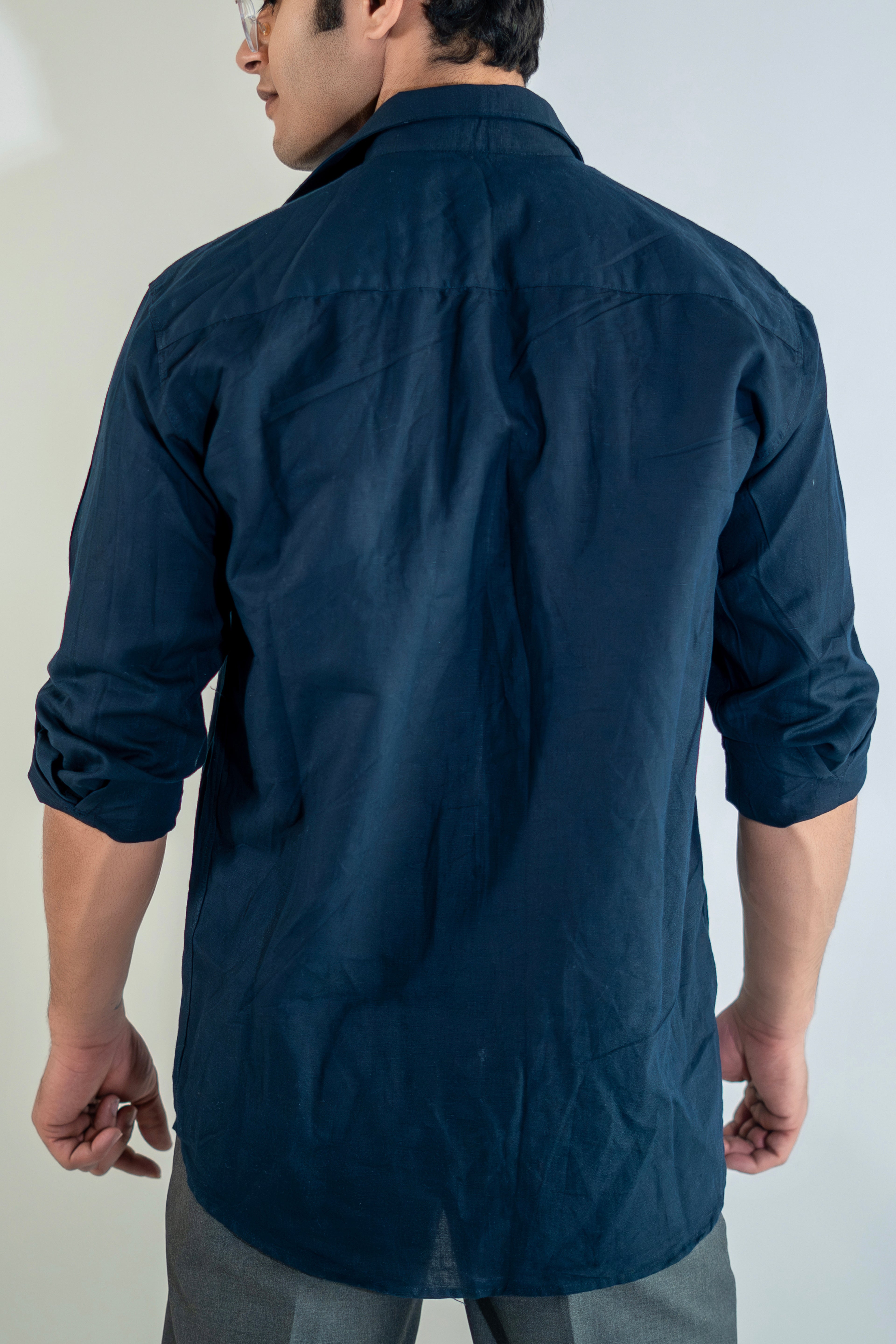 Midnight Blue Linen Shirt