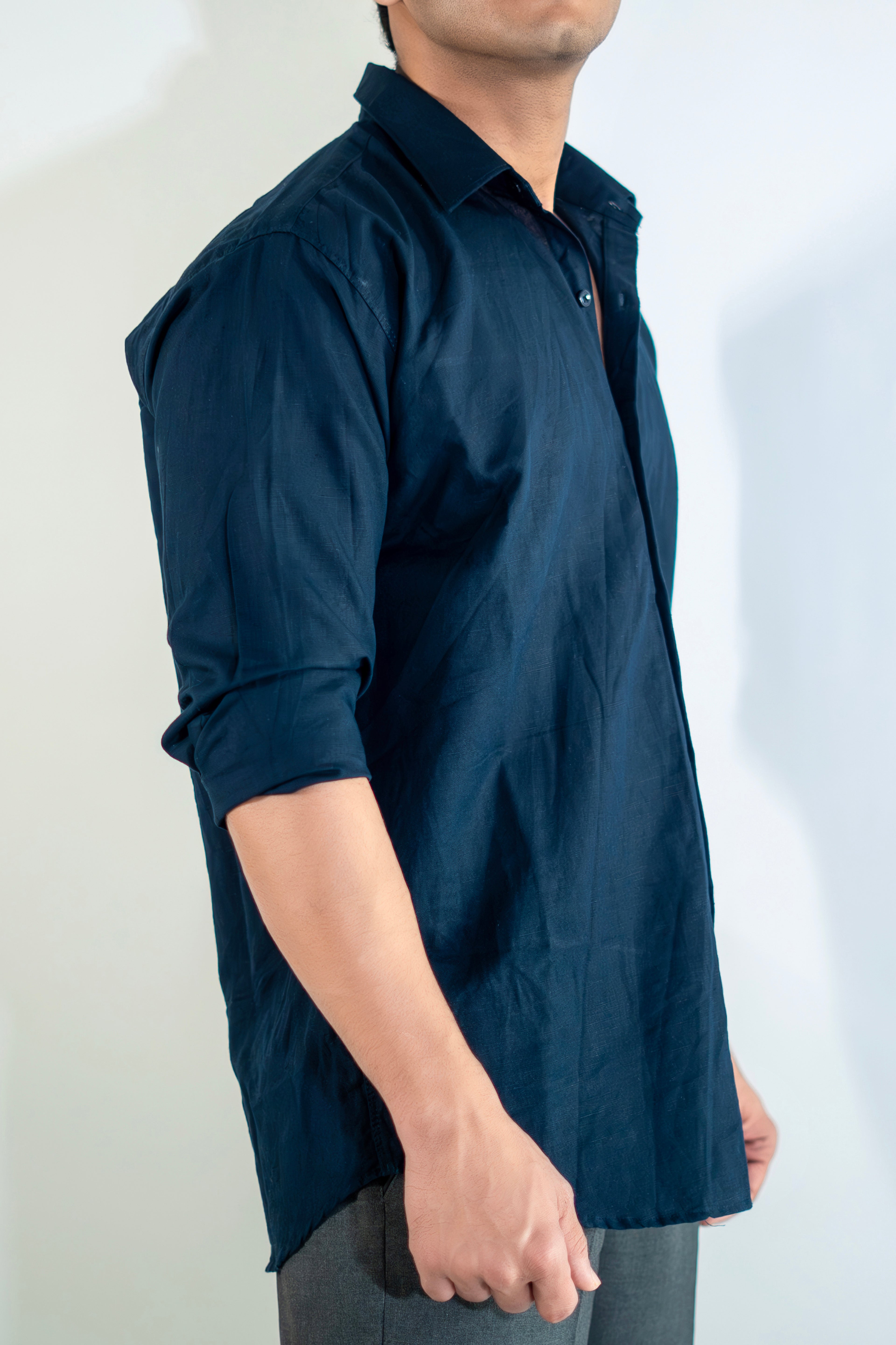 Midnight Blue Linen Shirt