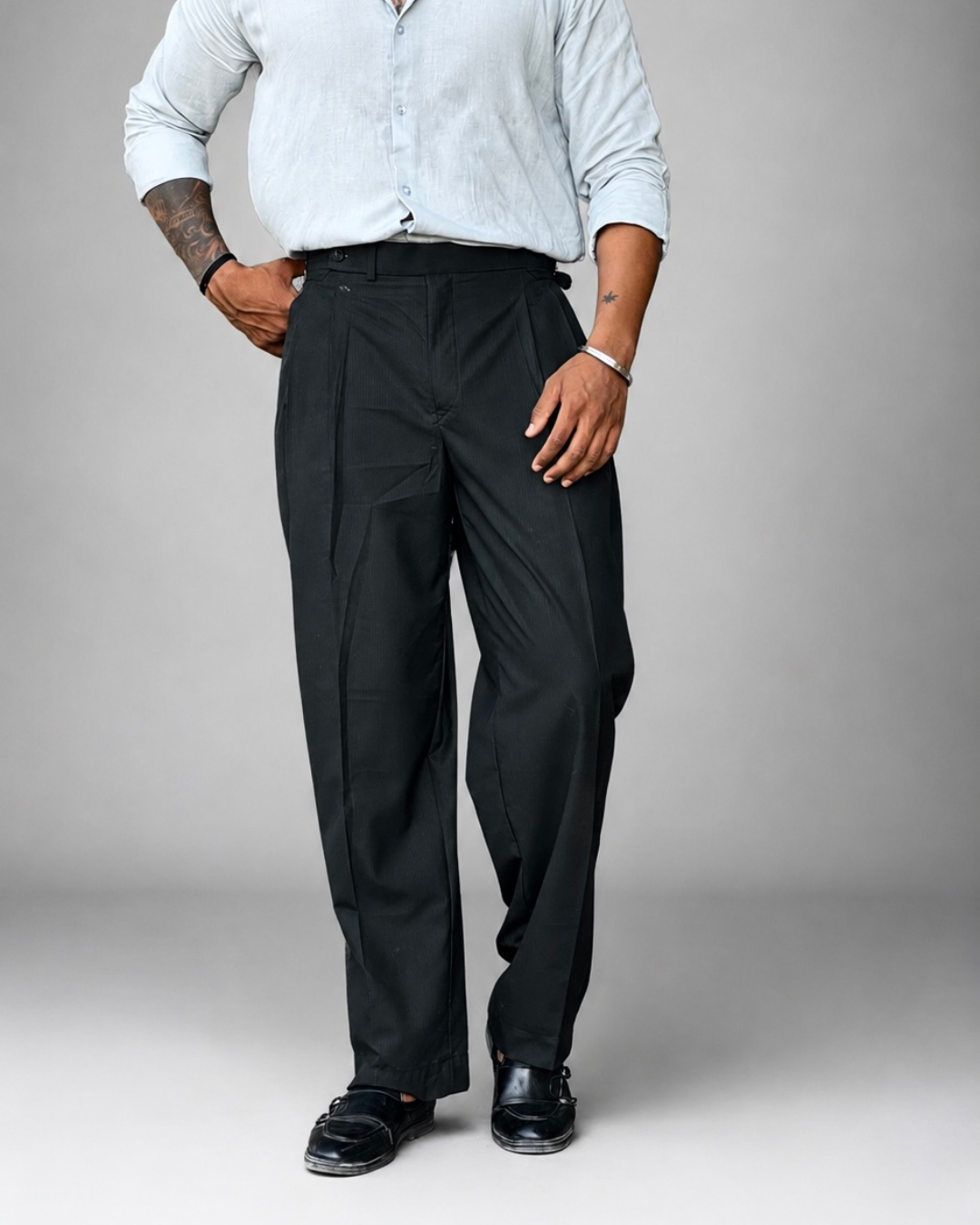 Black striped Gurkha Pant