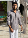 Smoke gray linen shirt