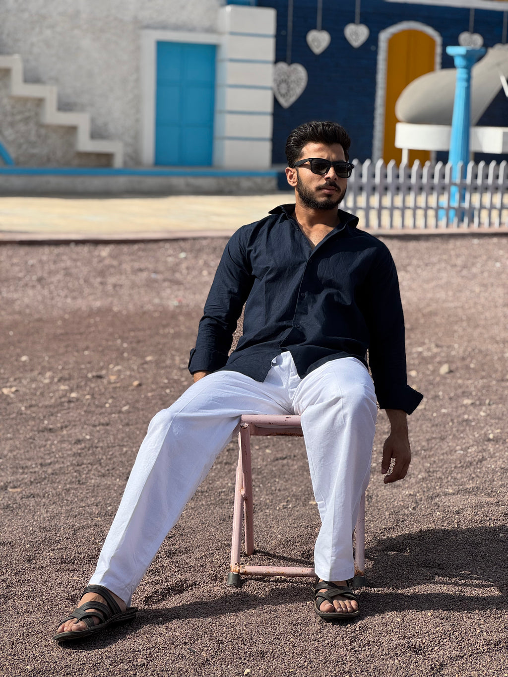 Midnight Blue linen shirt
