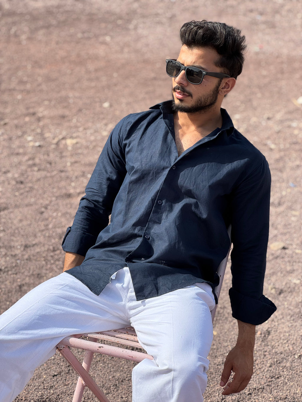 Midnight Blue linen shirt
