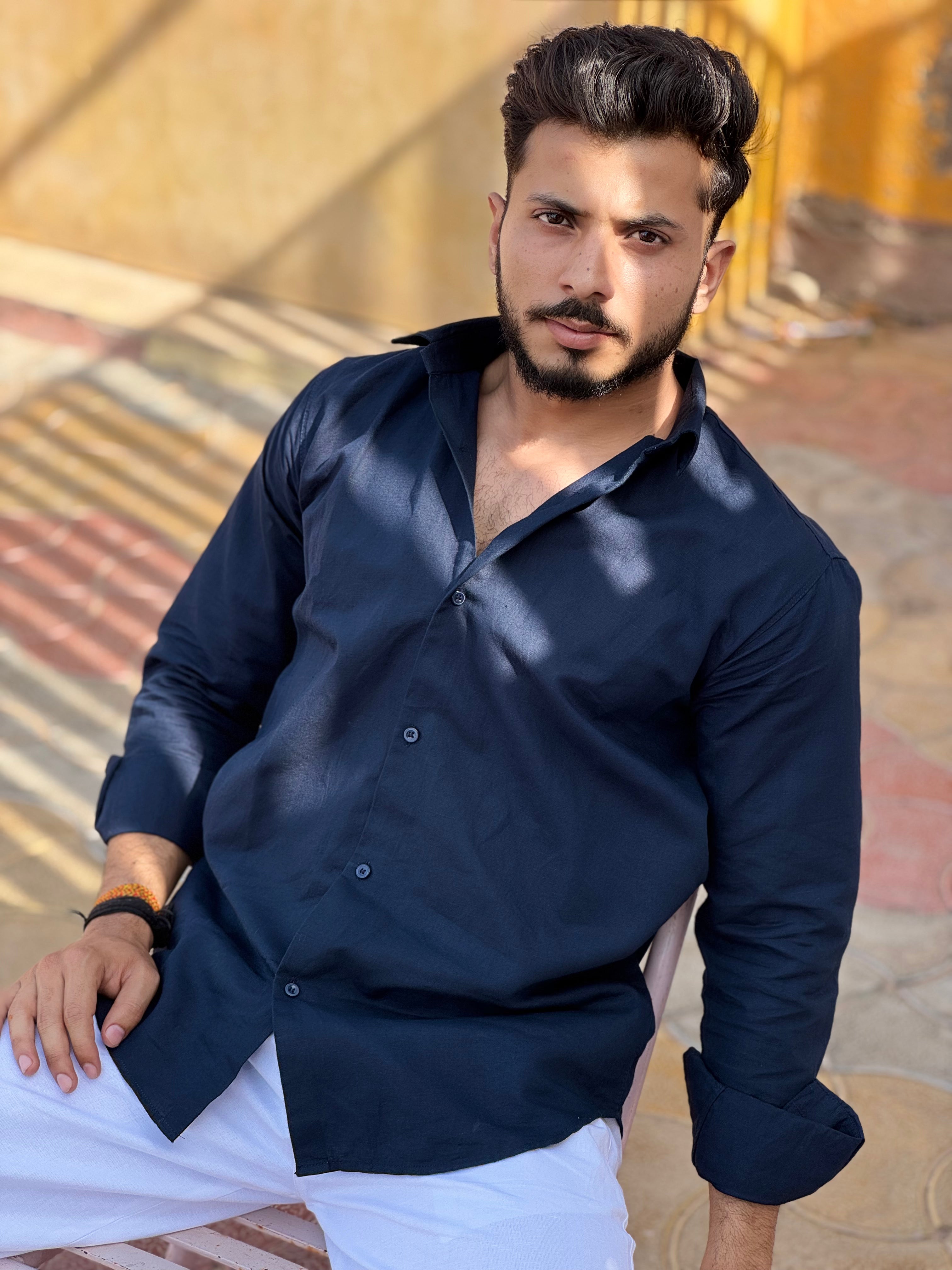 Midnight Blue linen shirt