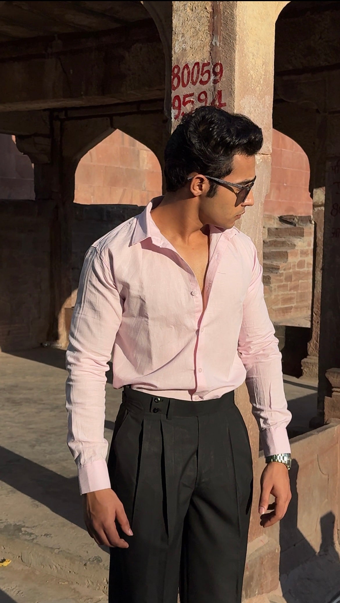 Pale pink Linen shirt