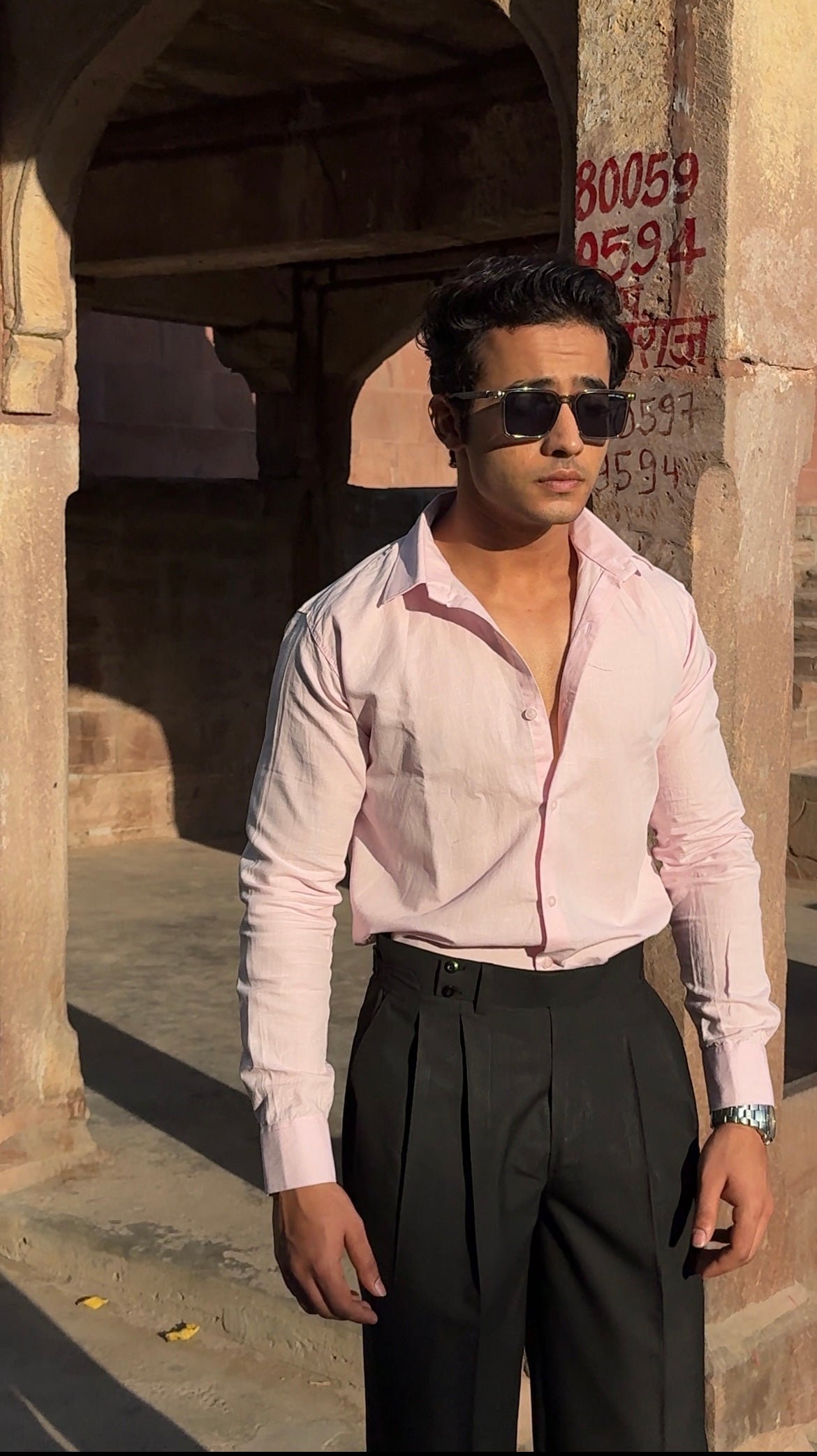 Pale pink Linen shirt