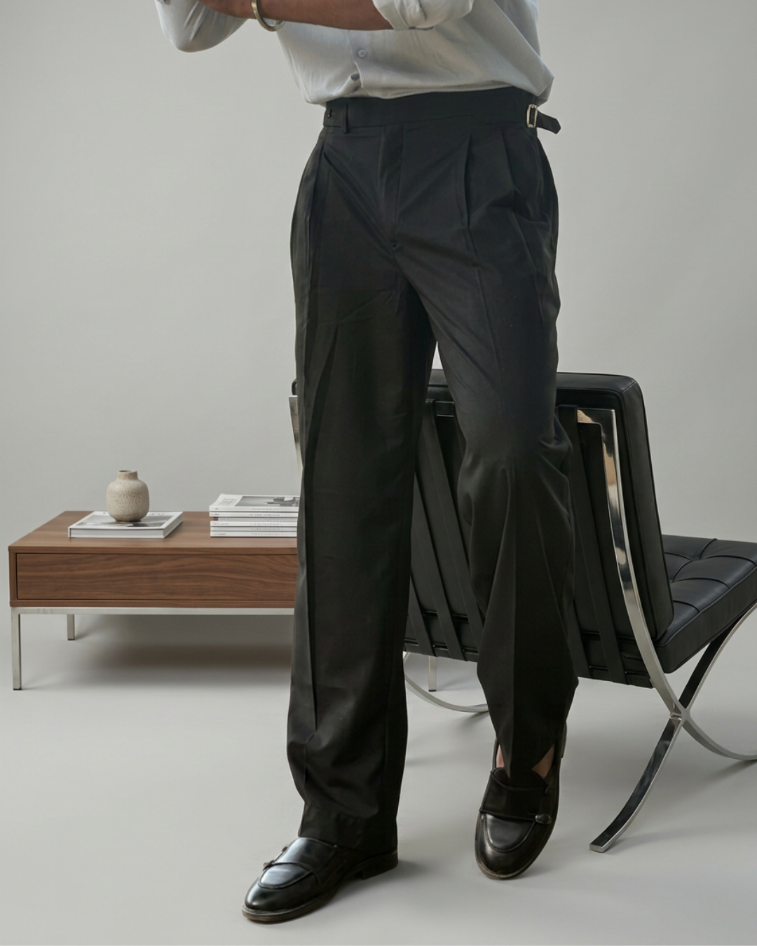 Black striped Gurkha Pant