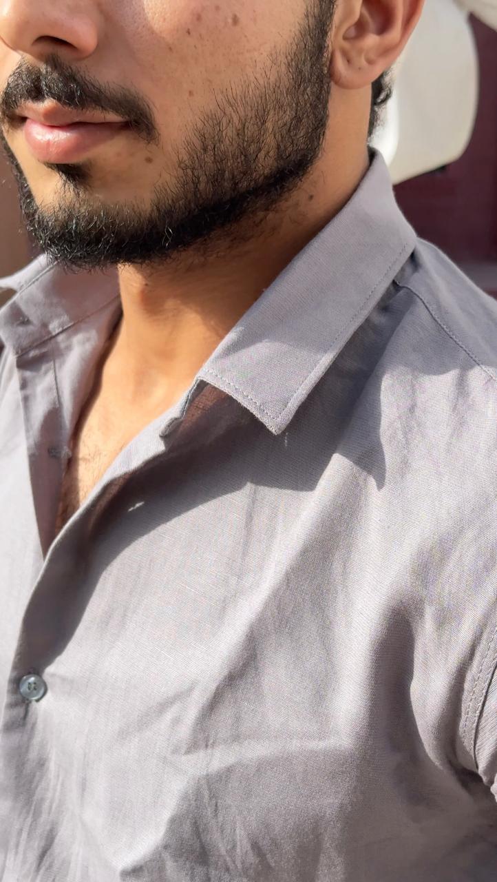 Smoke gray linen shirt