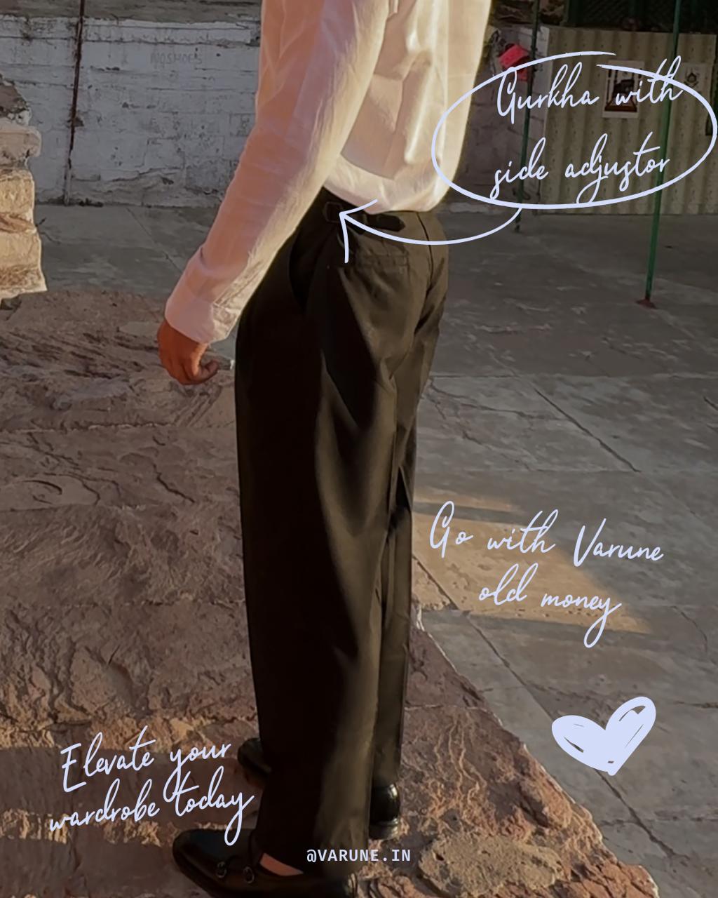 Black striped Gurkha Pant