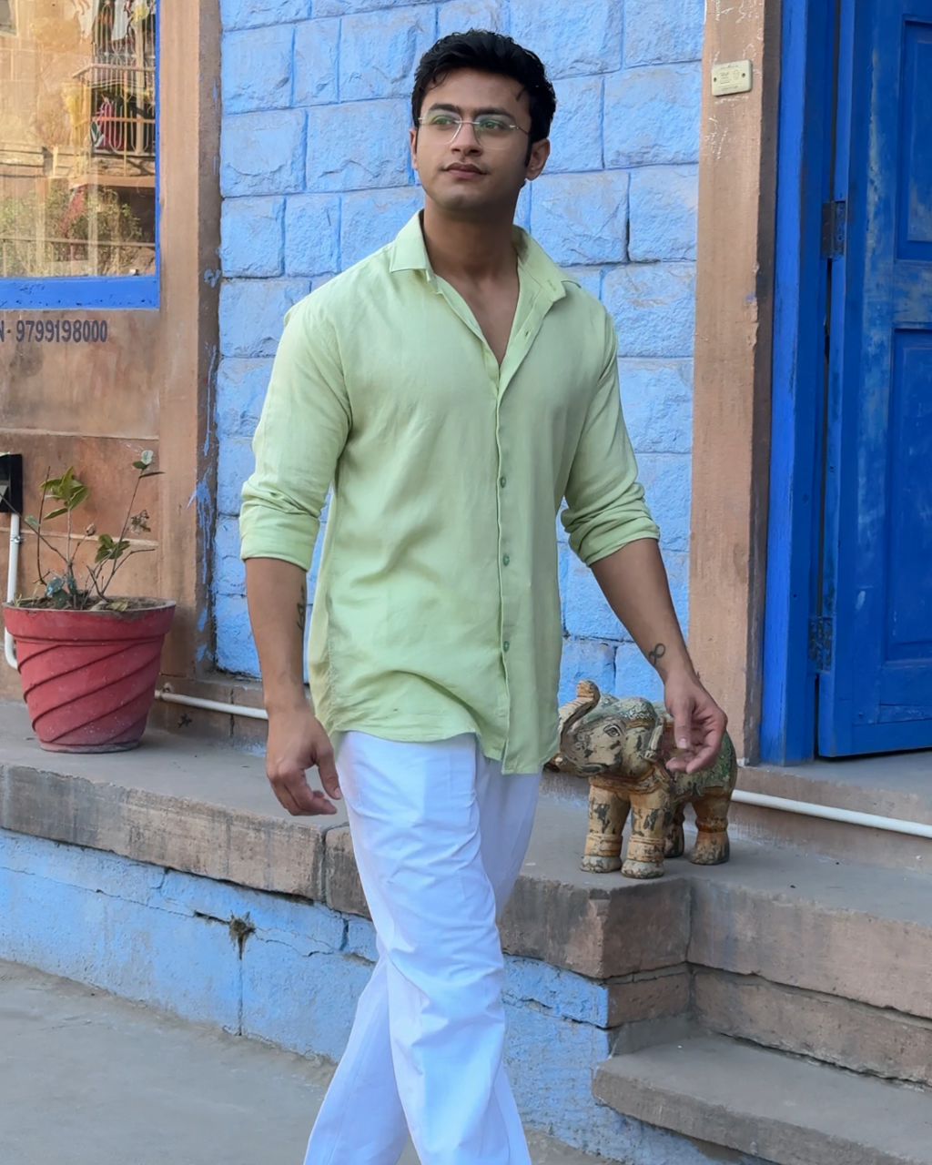 LM pastel olive shirt